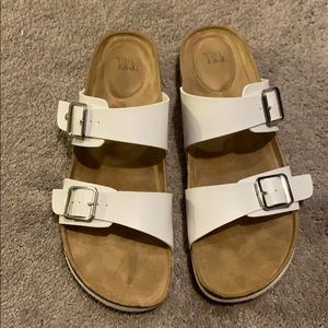 White Slip On Sandal